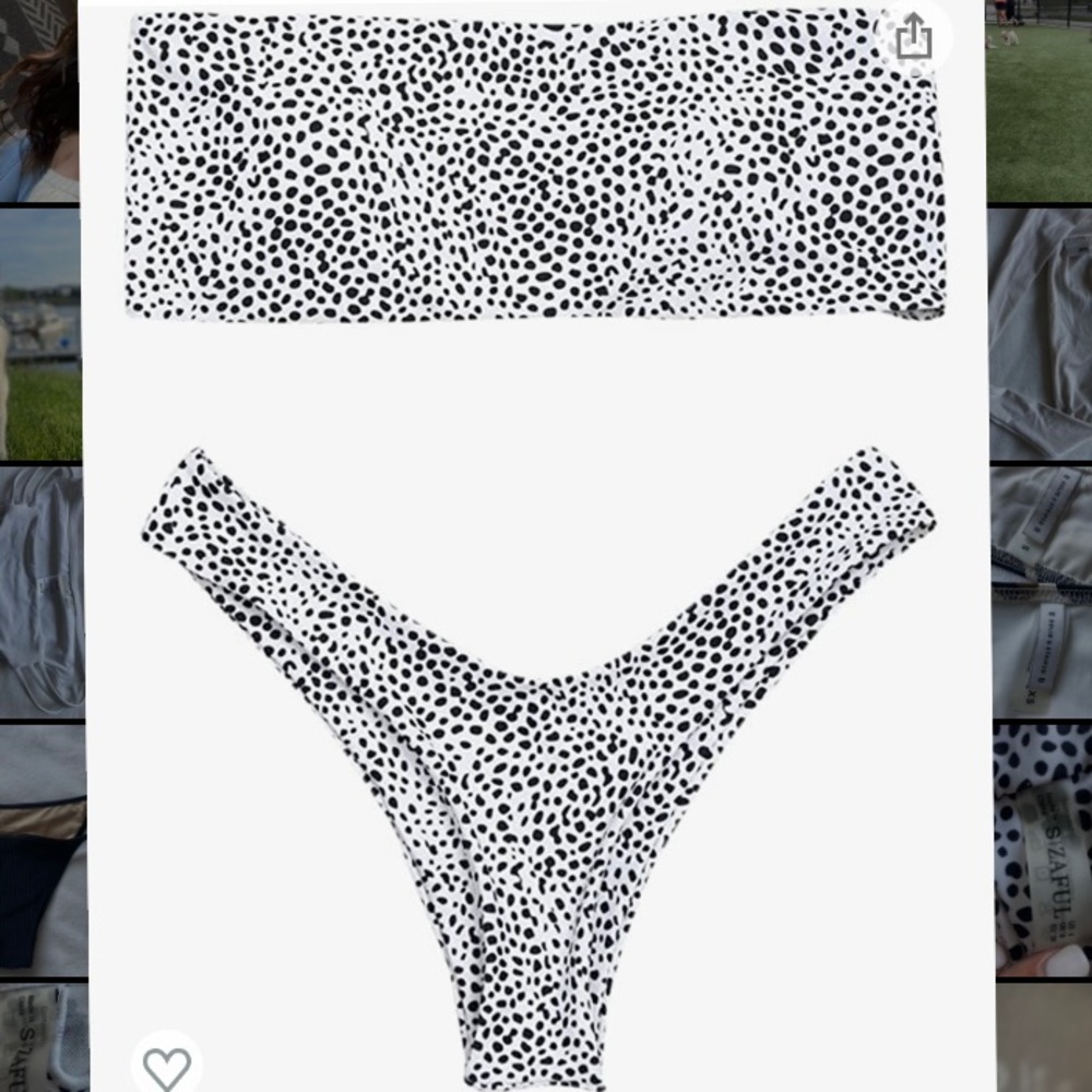 Strapless leopard print bikini size Small
